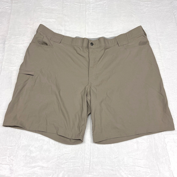 Duluth Trading Shorts Mens 48 Khaki Beige Nylon Chino Stretch Outdoor - Picture 1 of 8